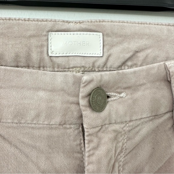 MOTHER The Looker Ankle Skinny Velvet Pants in Beige/Cream colour - Picture 5 of 13